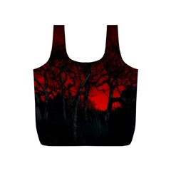 Dark Forest Jungle Plant Black Red Tree Full Print Recycle Bag (s) by Semog4