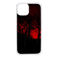 Dark Forest Jungle Plant Black Red Tree Iphone 14 Tpu Uv Print Case