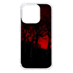 Dark Forest Jungle Plant Black Red Tree Iphone 14 Pro Tpu Uv Print Case by Semog4