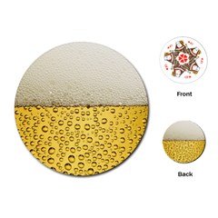 Texture Pattern Macro Glass Of Beer Foam White Yellow Art Playing Cards Single Design (round) by Semog4