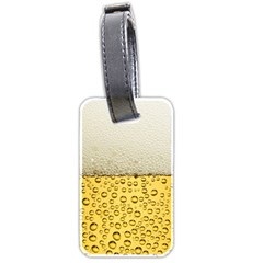 Texture Pattern Macro Glass Of Beer Foam White Yellow Art Luggage Tag (two Sides)