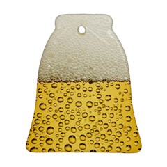 Texture Pattern Macro Glass Of Beer Foam White Yellow Art Bell Ornament (two Sides) by Semog4