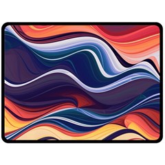 Wave Of Abstract Colors Two Sides Fleece Blanket (large) by Semog4