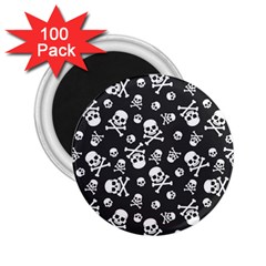 Skull-crossbones-seamless-pattern-holiday-halloween-wallpaper-wrapping-packing-backdrop 2 25  Magnets (100 Pack) 