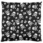 Skull-crossbones-seamless-pattern-holiday-halloween-wallpaper-wrapping-packing-backdrop Large Cushion Case (One Side) Front
