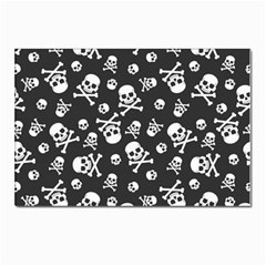 Skull-crossbones-seamless-pattern-holiday-halloween-wallpaper-wrapping-packing-backdrop Postcard 4 x 6  (pkg Of 10) by Ravend