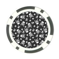 Skull-crossbones-seamless-pattern-holiday-halloween-wallpaper-wrapping-packing-backdrop Poker Chip Card Guard (10 Pack)