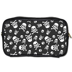 Skull-crossbones-seamless-pattern-holiday-halloween-wallpaper-wrapping-packing-backdrop Toiletries Bag (two Sides)