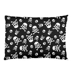 Skull-crossbones-seamless-pattern-holiday-halloween-wallpaper-wrapping-packing-backdrop Pillow Case (two Sides) by Ravend