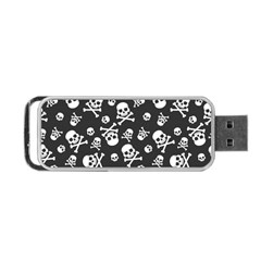 Skull-crossbones-seamless-pattern-holiday-halloween-wallpaper-wrapping-packing-backdrop Portable Usb Flash (two Sides)