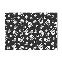 Skull-crossbones-seamless-pattern-holiday-halloween-wallpaper-wrapping-packing-backdrop Crystal Sticker (a4)