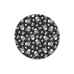 Skull Crossbones Seamless Pattern Holiday-halloween-wallpaper Wrapping Packing Backdrop Magnet 3  (round)