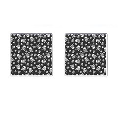 Skull Crossbones Seamless Pattern Holiday-halloween-wallpaper Wrapping Packing Backdrop Cufflinks (square) by Ravend