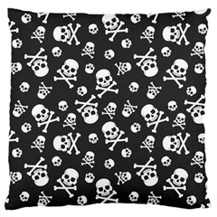 Skull Crossbones Seamless Pattern Holiday-halloween-wallpaper Wrapping Packing Backdrop Large Cushion Case (one Side)