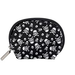 Skull Crossbones Seamless Pattern Holiday-halloween-wallpaper Wrapping Packing Backdrop Accessory Pouch (Small)