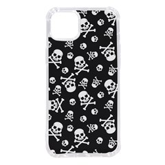 Skull Crossbones Seamless Pattern Holiday-halloween-wallpaper Wrapping Packing Backdrop Iphone 14 Plus Tpu Uv Print Case by Ravend