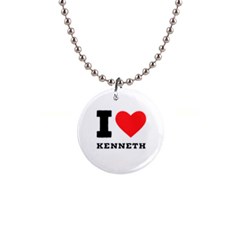 I Love Kenneth 1  Button Necklace by ilovewhateva