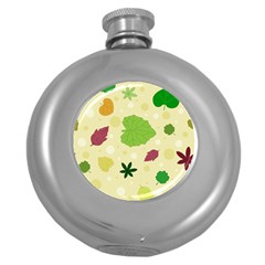 Leaves-140 Round Hip Flask (5 Oz) by nateshop