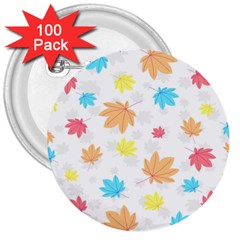 Leaves-141 3  Buttons (100 Pack)  by nateshop