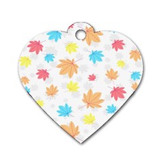 Leaves-141 Dog Tag Heart (two Sides) by nateshop