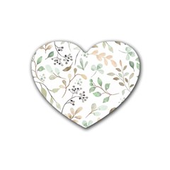 Leaves-147 Rubber Heart Coaster (4 pack)