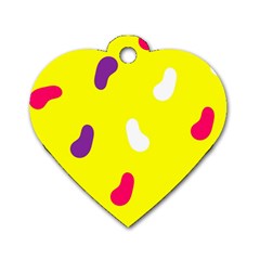 Pattern-yellow - 1 Dog Tag Heart (Two Sides)