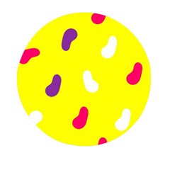 Pattern-yellow - 1 Mini Round Pill Box (Pack of 5)