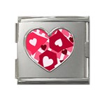 Pink-17 Mega Link Heart Italian Charm (18mm) Front