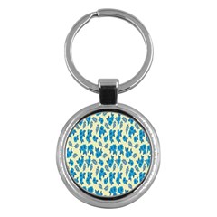 Rose-blue Key Chain (round) by nateshop