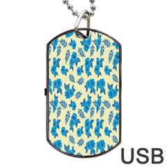 Rose-blue Dog Tag Usb Flash (one Side) by nateshop