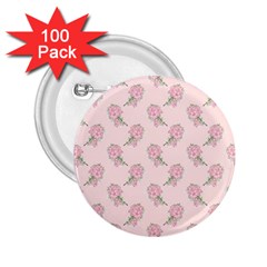 Flowers Bloom Blossom Pastel Pink Pattern 2 25  Buttons (100 Pack)  by Jancukart