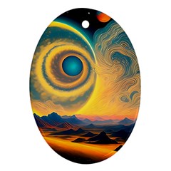 Ai Generated Surrealist Fantasy Dream Moon Space Ornament (oval)