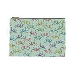 Bicycle Bikes Pattern Ride Wheel Cycle Icon Cosmetic Bag (large) by Jancukart