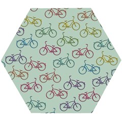 Bicycle Bikes Pattern Ride Wheel Cycle Icon Wooden Puzzle Hexagon by Jancukart
