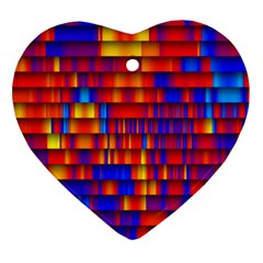 Geometric Pattern Colorful Fluorescent Background Ornament (heart)