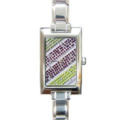 Field Agriculture Farm Stripes Diagonal Pattern Rectangle Italian Charm Watch by Jancukart