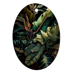 Tropical Leaf Leaves Foliage Monstera Nature Ornament (oval)