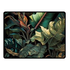 Tropical Leaf Leaves Foliage Monstera Nature Fleece Blanket (small) by Jancukart