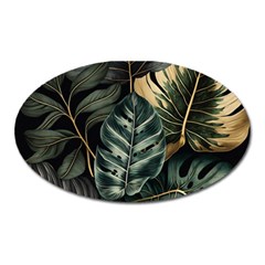 Tropical Leaves Foliage Monstera Nature Home Oval Magnet by Jancukart