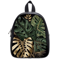 Tropical Leaves Foliage Monstera Nature Home Art School Bag (small) by Jancukart