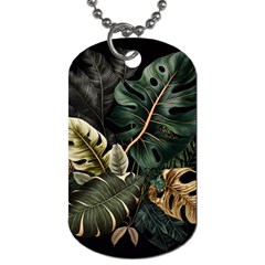 Tropical Leaves Foliage Monstera Nature Home Pattern Dog Tag (one Side) by Jancukart