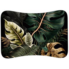 Tropical Leaves Foliage Monstera Nature Home Pattern Velour Seat Head Rest Cushion