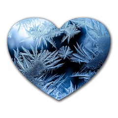 Pattern Frosty Frost Glass Heart Mousepad by Jancukart
