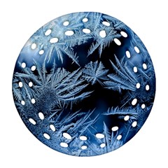 Pattern Frosty Frost Glass Ornament (round Filigree)