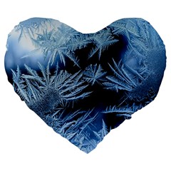 Pattern Frosty Frost Glass Large 19  Premium Heart Shape Cushions by Jancukart