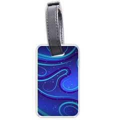 Spiral Shape Blue Abstract Luggage Tag (one Side) by Jancukart