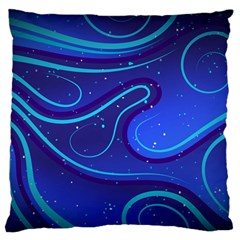 Spiral Shape Blue Abstract Large Premium Plush Fleece Cushion Case (one Side) by Jancukart