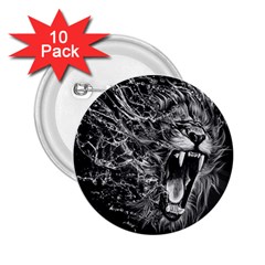 Lion Furious Abstract Desing Furious 2 25  Buttons (10 Pack)  by Jancukart