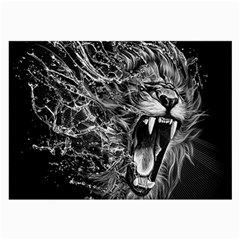 Lion Furious Abstract Desing Furious Large Glasses Cloth by Jancukart