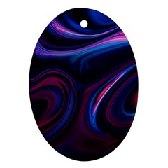 Purple Blue Swirl Abstract Ornament (oval)